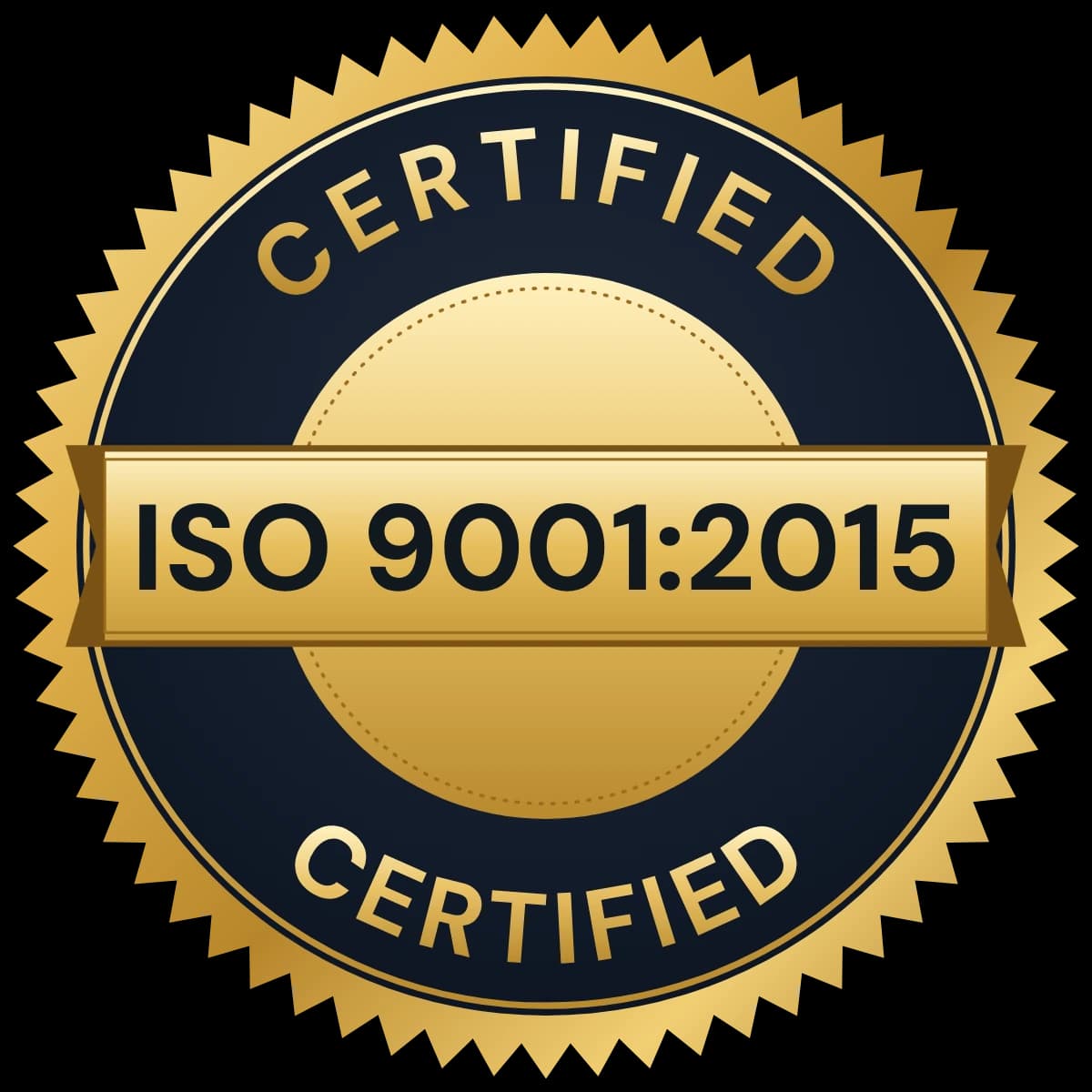 ISO 9001:2015 certified badge